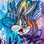 Bunny - DERNIERS EXEMPLAIRES - 100x100cm, Bleu, Bugs bunny, Dentistes, Dents