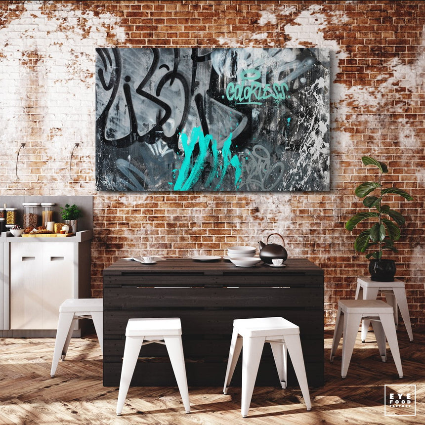 Colorless - Éditions Limitées - 180x110cm, Abstrait, Dibond®, Graffiti, Gris