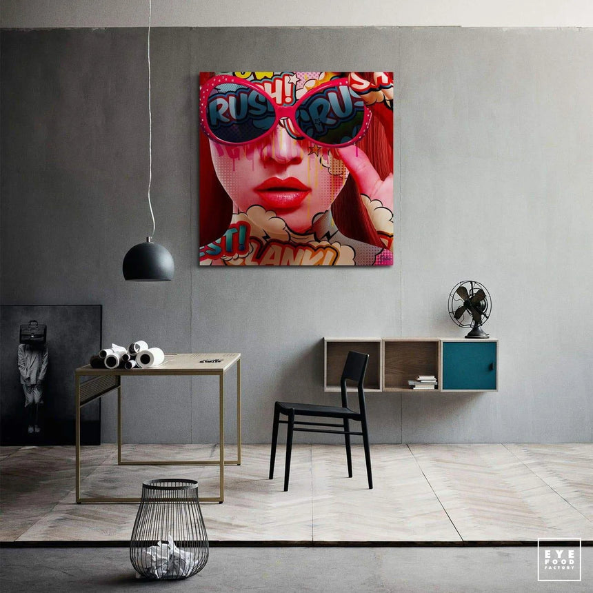 Crush - DERNIERS EXEMPLAIRES - 100x100cm, 40x40cm, couleur, Crush, Femme