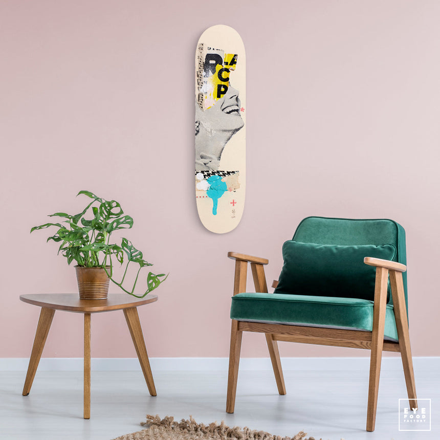 F- HAPPYNESS - FAKEBOARDS - 82x22 cm, Dibond®, new, Original, Pop Art