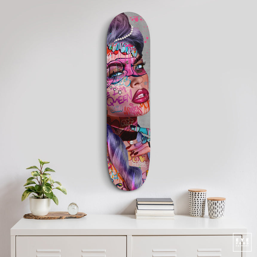 F- MILADY - FAKEBOARDS - 82x22 cm, Dibond®, new, Original, Pop Art