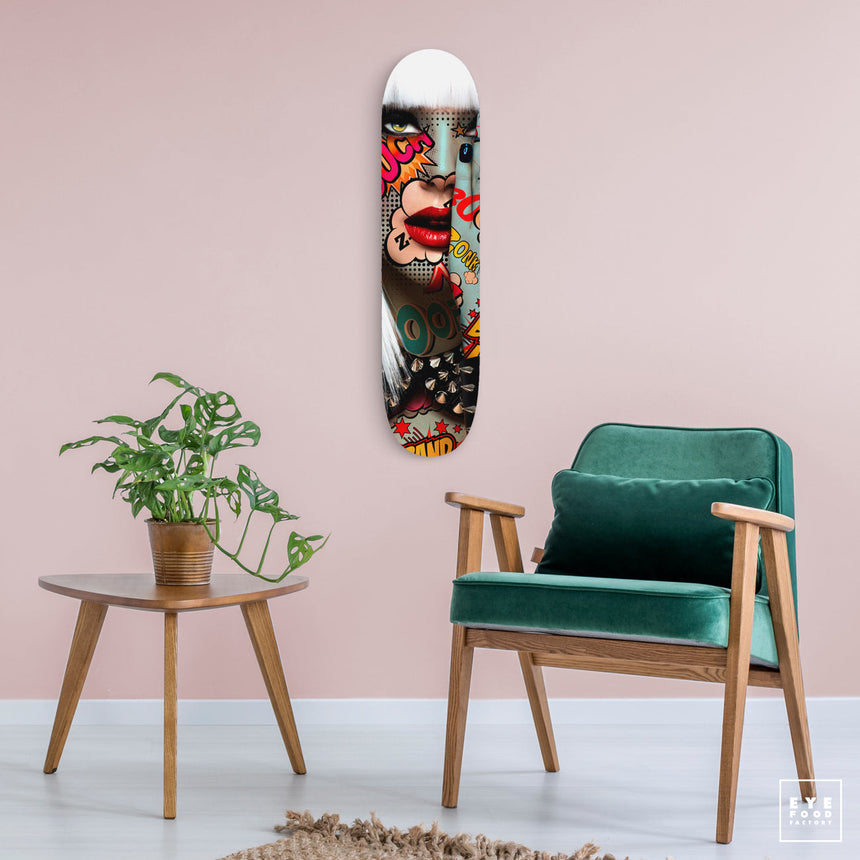 F- OUCH - FAKEBOARDS - 82x22 cm, couleur, Dibond®, fakeboard, Femme