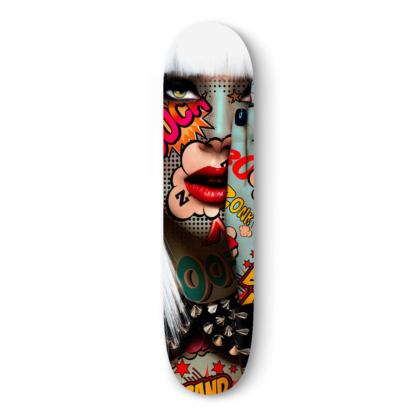F- OUCH - FAKEBOARDS - 82x22 cm, couleur, Dibond®, fakeboard, Femme