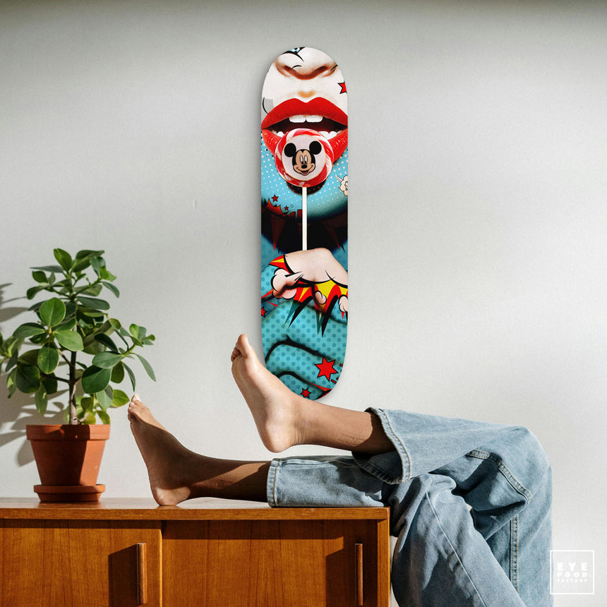 F- SUNSET BEACH - FAKEBOARDS - 82x22 cm, couleur, Dibond®, fakeboard, Femme