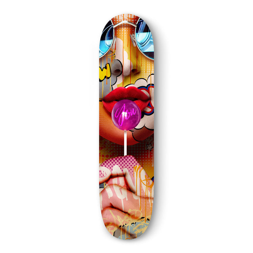 F- SUNSET BEACH - FAKEBOARDS - 82x22 cm, couleur, Dibond®, fakeboard, Femme