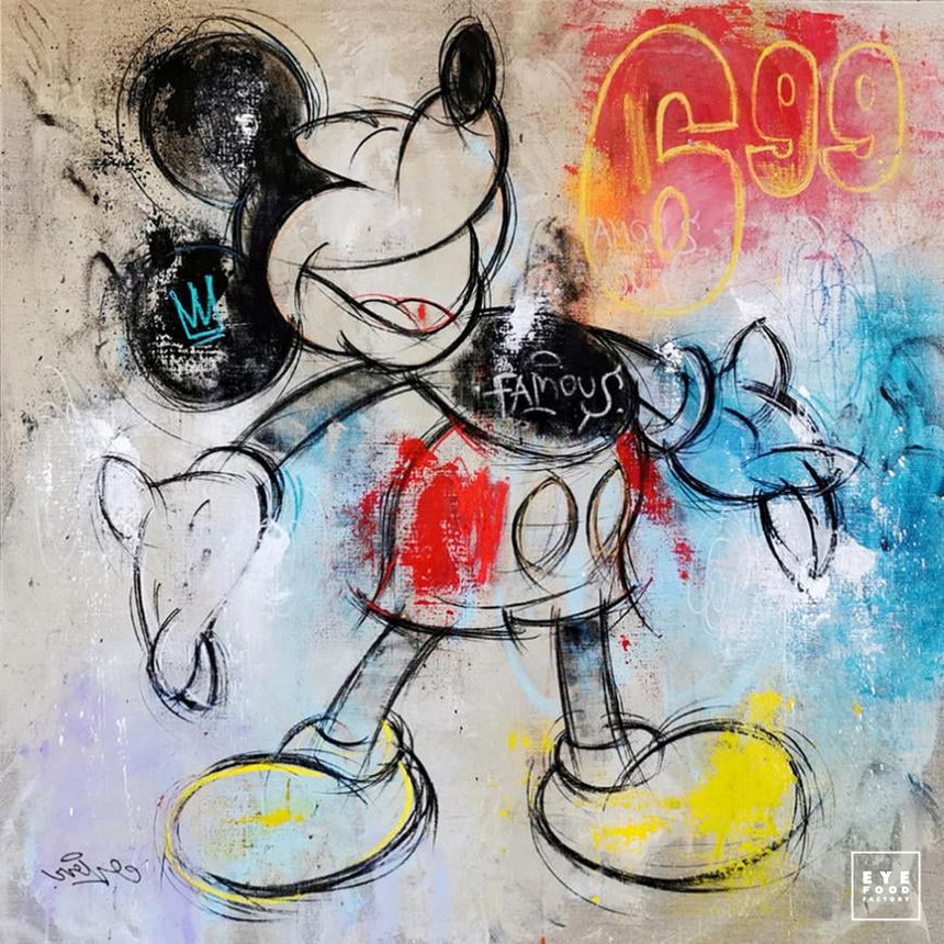 Feel Good - Oeuvres Originales - @original, Authentique, Bleu, Cartoon, Mickey