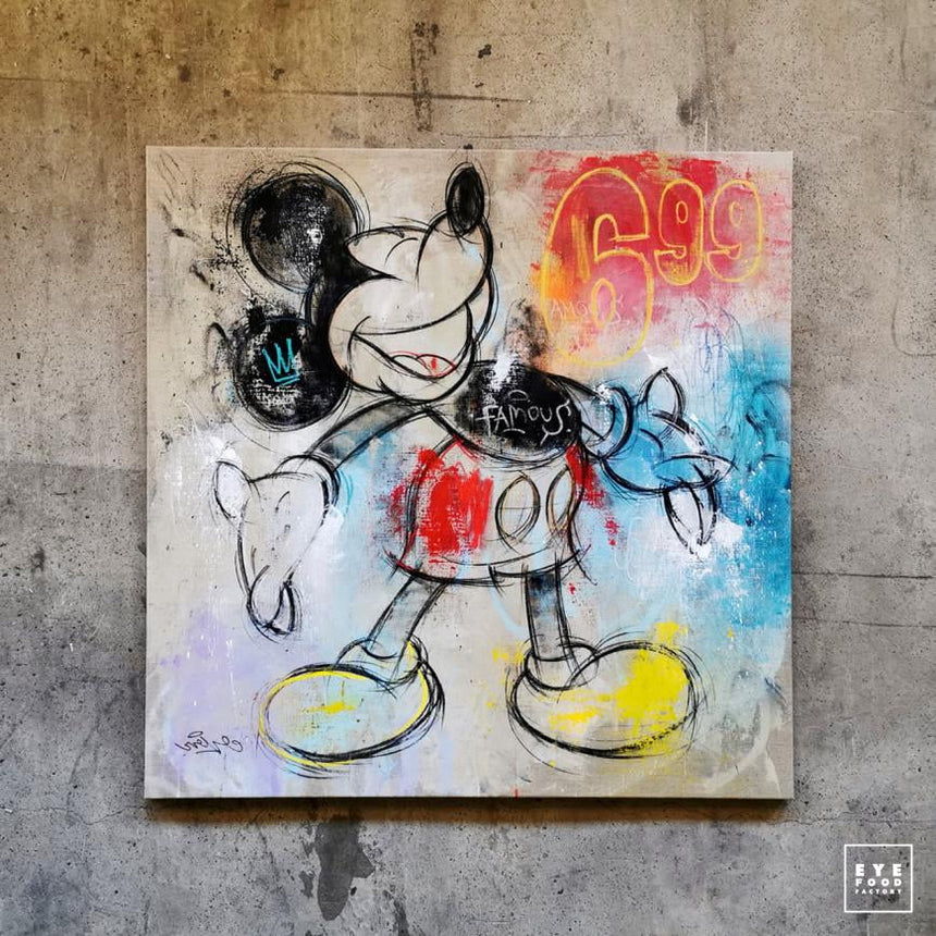 Feel Good - Oeuvres Originales - @original, Authentique, Bleu, Cartoon, Mickey