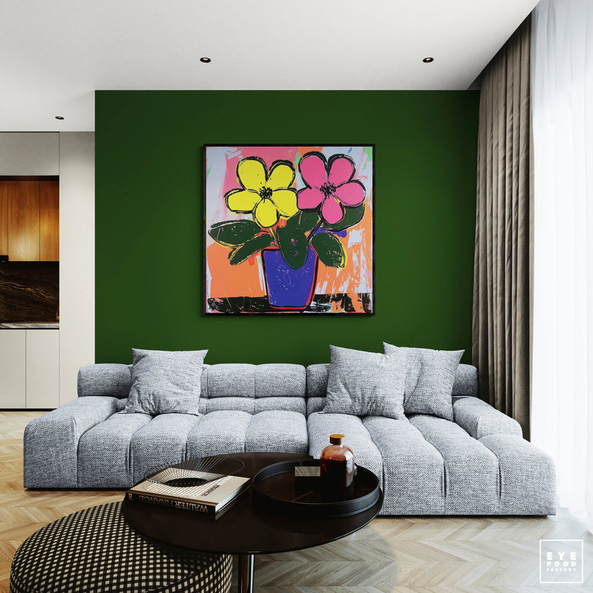 Flowers blue - Éditions Limitées - 120x120cm, 60x60cm, @duo60120, @nouveau,