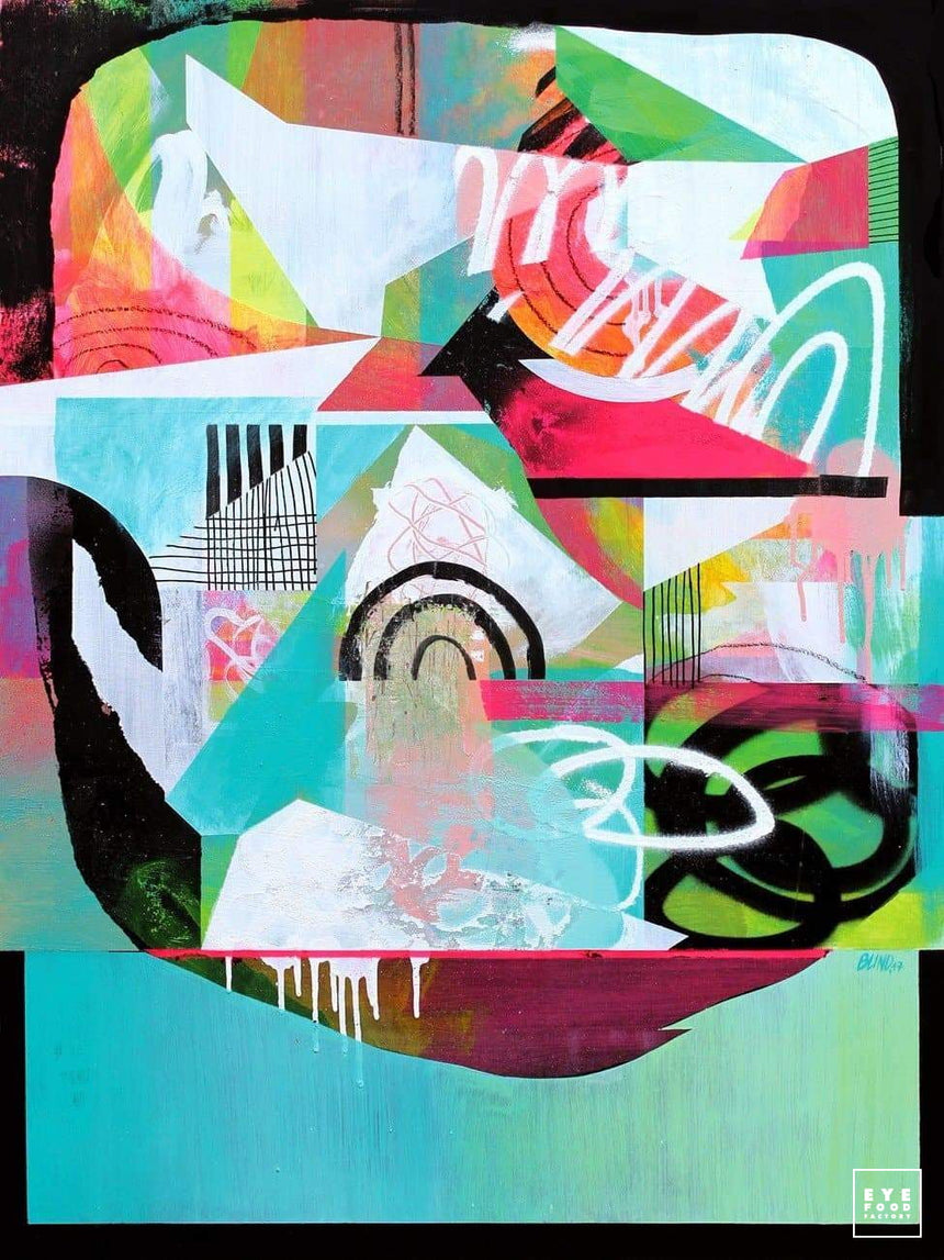 Fluo02 - Éditions Limitées - @trio8060, Abstrait, Bleu, Dibond®,