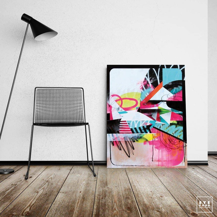 Fluo03 - Éditions Limitées - @trio8060, Abstrait, Bleu, Dibond®, Formes