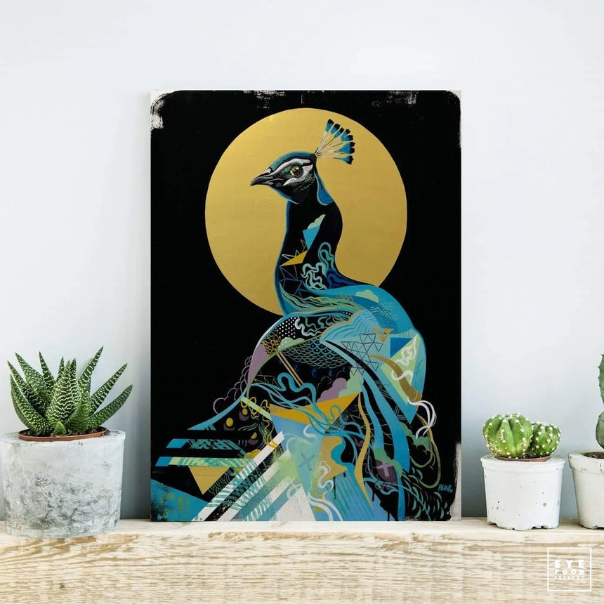 Golden peacock - DERNIERS EXEMPLAIRES - @trio8060, Animaux, Dibond®, Doré,