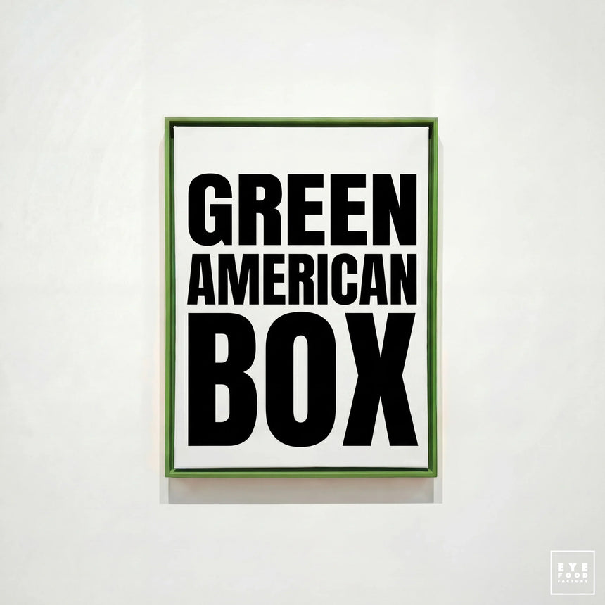 Green American Box - AMERICAN BOX - BOX, new, Pour tableau 100x100cm,
