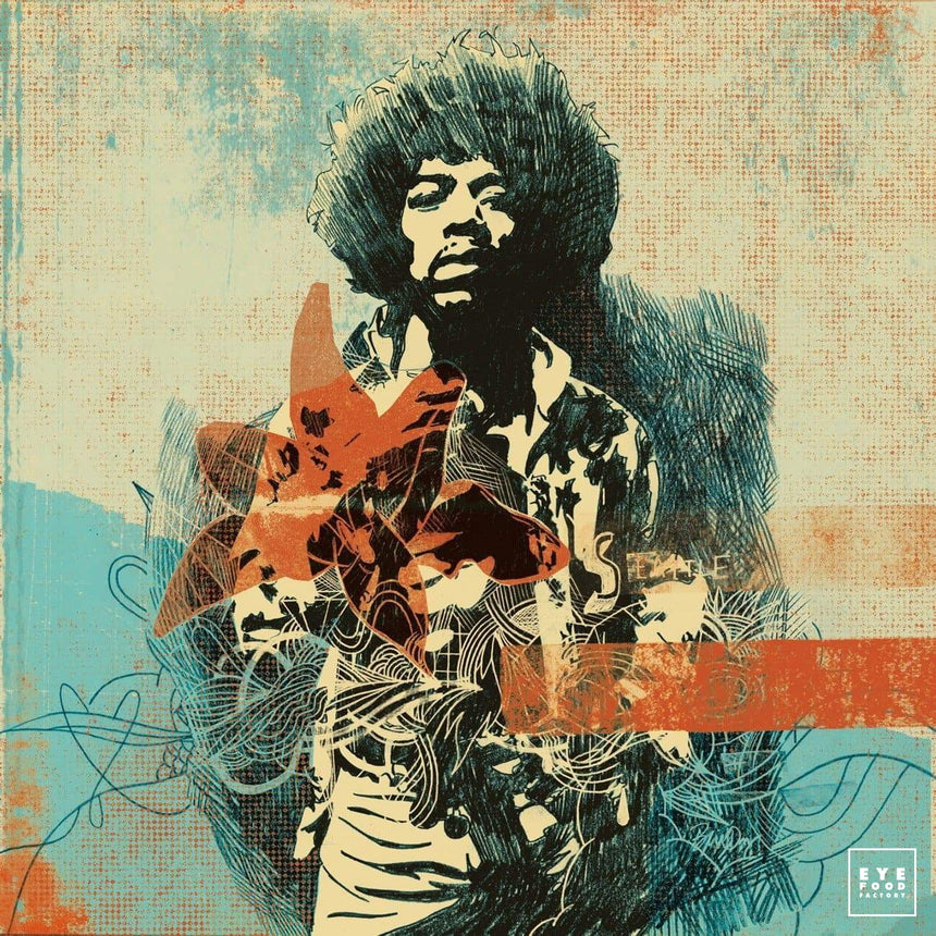 Jimi - Éditions Limitées - @trio6565, Dibond®, Fleurs, Guitare, Hendrix