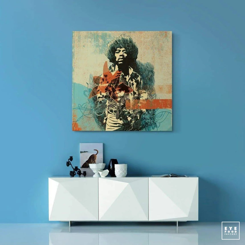 Jimi - DERNIERS EXEMPLAIRES - @trio6565, Dibond®, Fleurs, Guitare, Hendrix