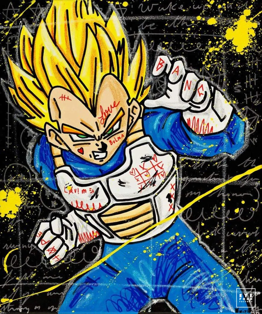 Vegeta - Éditions Limitées - @trio8065, Bleu, Combat, Comics, Dibond®