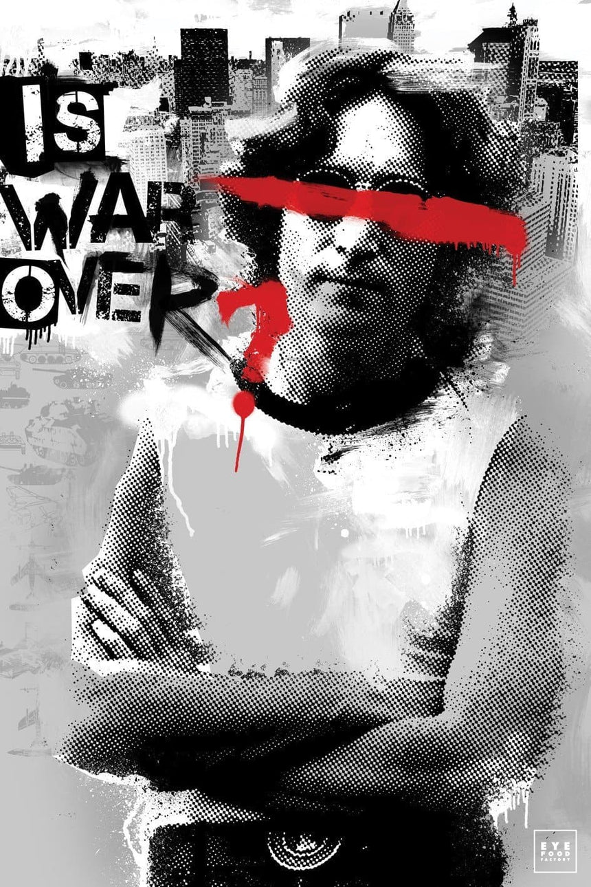 War is Over - Éditions Limitées - 120x80cm, 60x40cm, Blanc, Chanteur, Collage